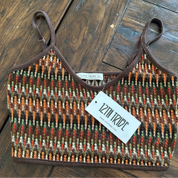 12th Tribe Multicolor Knit Crop Top - Picture 6 of 9